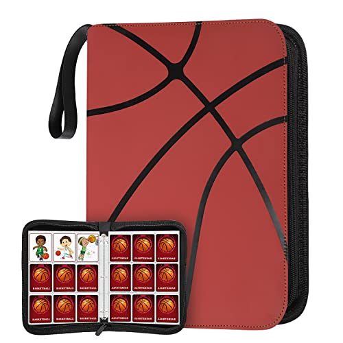 900 Pockets Basketball Card Binder Sleeves for Trading Cards, Carrying Case with Basketball Card Sleeves Album Holder Protectors for Football Baseball Sports Cards - color: Basketball