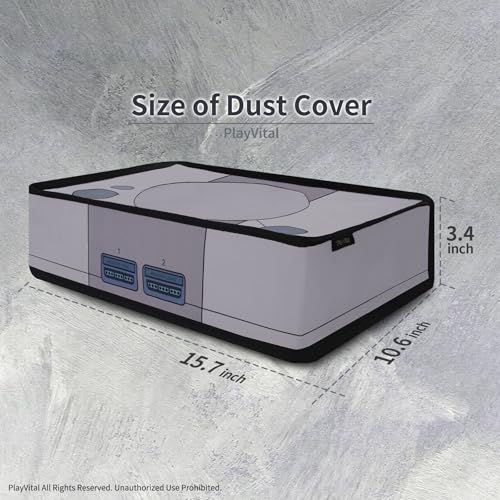 PlayVital Nylon Horizontal Dust Cover for ps5, Soft Neat Lining Dust Guard, Anti Scratch Waterproof Cover Sleeve for ps5 Console Digital Edition & Disc Edition - Retro 32 Bit Style - color: Retro 32 Bit Style
