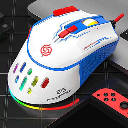 RGB USB Gaming Programming 6400DPI 9 Buttons Programmable Ergonomic for Mice PC Computer USB Gaming Programmable - color: White