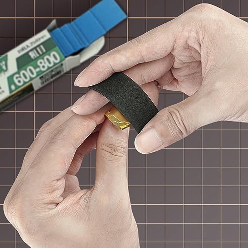 stedi Sanding Sponge for Model Gundam Building, 400-1200 Grit | Hobby Model Tools Hand Sanding Block Waterproof Wet Dry Reuse Sandpaper, 30 Sheets - style: 2mm #400 to #1200(30PCS)
