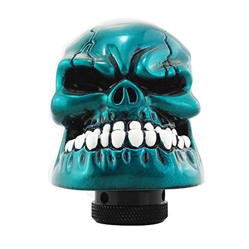 Blue Skull Manual Automatic Gear Shift Knobs - color: Blue