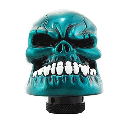 Blue Skull Manual Automatic Gear Shift Knobs - color: Blue