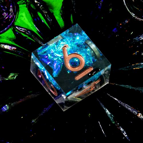 Sharp Edge DND Dice Set Handmade 7 Accessories Dice for Dungeons and Dragons TTRPG Games, Multi-Sided RPG Polyhedral Resin Sharp Edge Dice Roleplaying Games - color: Blue Dark