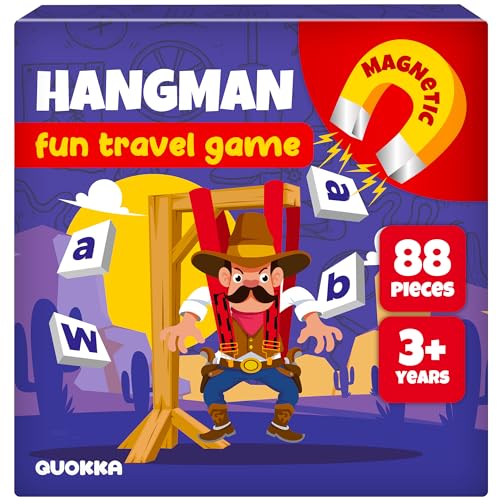 Magnetic Puzzles for Toddlers 3-5 - Kids Travel Toys for Boys and Girls | Magnet Hangman Game Kids Ages 4-8 - Travel, Road Trip, Plane, Car Ride - Magnetic Toddler Travel Toys - color: Hangman