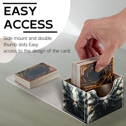 Trading Card Storage Box, Holds 100+ for MTG Cards, PU Leather with Magnetic Closure, Shadow Wraith with Glowing Red Eyes Durable Deck Box for Magic the Gathering, Trading Card Games - color: Shadow Wraith with Glowing Red Eyes