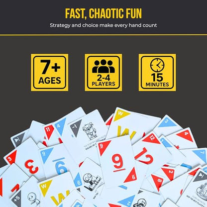 Card Game – Fast-Paced Rummy-Style Family Card Game for Kids, Teens & Adults | Ages 7+ | 2–4 Players | Wild Cards and Action Cards | Quick Party & Game Night Fun