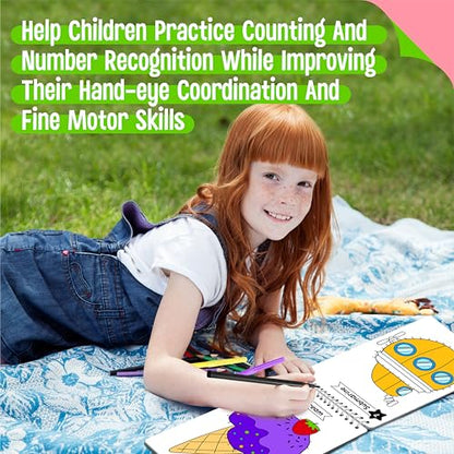 Do-to-Dot Game Pad, 30 Reusable & Erasable Number Connecting Games, Dry Erase Animal/Castle/Ship Dot to Dot Workbook for Kids, Educational Toy for Road Trip, Airplane & Car Travel Activities - style: Do-to-Dot Game Pad