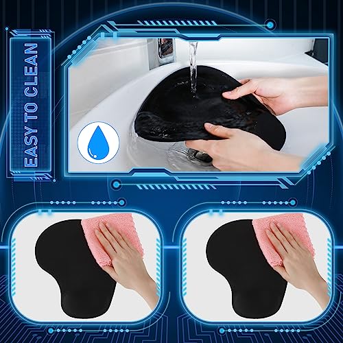 24 Pcs Ergonomic Mouse Pad with Wrist Support Office Mousepad Gaming Black Mouse Mat Wrist Pad Desk Accessories Workspace Organizers Non Slip Silicone Base for Home Office Computer Laptop Travel