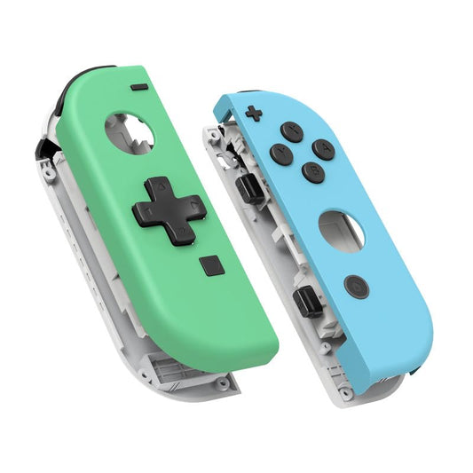eXtremeRate Mint Green & Heaven Blue DIY Housing (D-Pad Version) with Full Buttons for Joycon Handheld Controller, Replacement Shell for Nintendo Switch & Switch OLED [Only The Shell, NOT The Joycon] - color: Mint Green & Heaven Blue