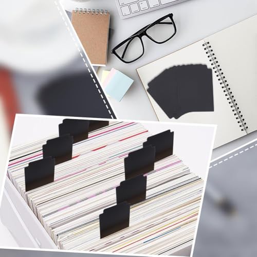 CRASPIRE 40Pcs Card Storage Dividers Trading Card Box Separator 3.7" x 2.8" Black White Frosted Plastic Sorting Boxes Standard Organizer Deck Tray Divider with Tab for Baseball Playing - style: Black and White 40Pcs