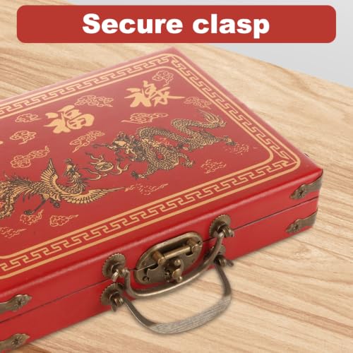 Mini Travel Chinese Mahjong Set 144 Tiles with 2 Dice and Guide | Complete Mini Mahjong Set: Includes 144 mahjong tiles, 2 dice and instructions in one compact set, giving players the core