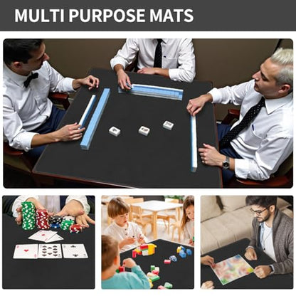Square Large Tabletop Game Playmat,Used for Playing Poker,Mahjong,Playing Cards,and Role-Playing Games, with Thick Seam Edge,Waterproof,and Anti Slip(80 * 80cm*2mm) Black - color: 80*80*0.2cmBlack, size: 80*80*0.2cm