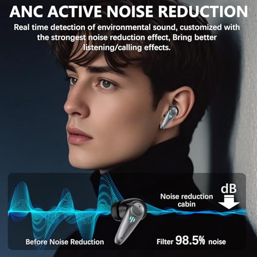 KASOTT 2.4GHZ Wireless Gaming Earbuds,30MS Low-Latency,Bluetooth 5.4,with ANC Active Noise Cancelling,USB-C Dongle Included-Compatible with Meta Quest 3/2,Steam Deck,PS5/4,VR,PC,Switch (Black)