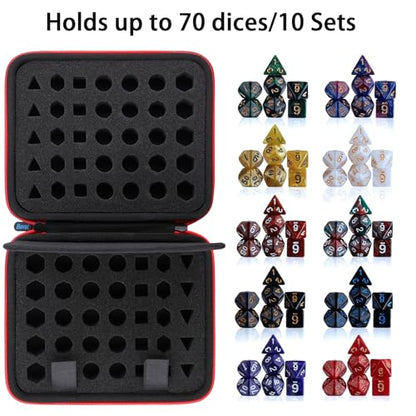 DND Dice Storage Case with Detachable dice sponge and tray | Storage of DND dice, With Detachable Dice Sponge, Sponge have separate grooves prevent collision and damage to each other - style: Rectangle Case