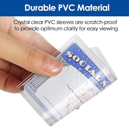 MaxGear Medicare Card Protector Sleeves, Clear PVC Card Sleeves, 6 Pack | 12 Mil Thickness, Water-Resistant, Fits Medicare, Social Security, Credit and Business Cards