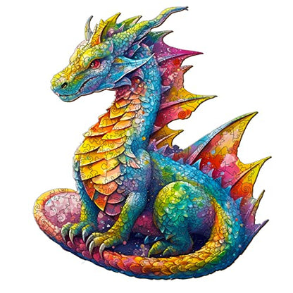 Jigfoxy Wooden Puzzles for Adults, Dragon Wood Puzzle for Adults, Unique Animal-Shaped Wooden Jigsaw Puzzle, Christmas Thanksgiving Gifts for Family and Friends (XL-21.7 * 18.6in-560pcs) - size: X-Large