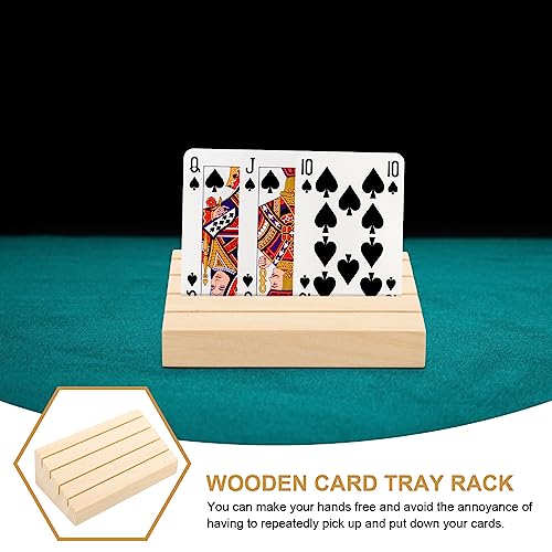 Angoily Wooden Playing Card Holder Stand for and Organization Slot Design for Card Games and Sturdy Wooden Construction and Game Gatherings