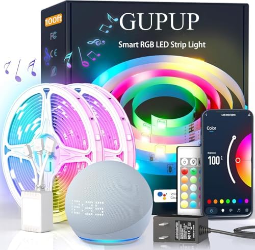 GUPUP WiFi Led Lights 50 ft, Smart App Controlled Led Strip Lights, Compatible with Alexa and Google Assistant Devices, Voice Control,Music Sync,Color Changing Tape Lighting | Compatible with Alexa and Google Assistant Devices, Voice Control,Music Sync,Co