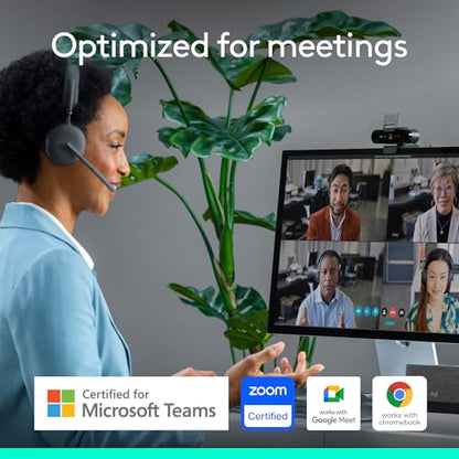 Logitech Brio Ultra 4K HD Webcam for Streaming and Meetings - Black | Ultra HD with glass lens, auto light correction, wide view, works with Windows Hello, certified for Teams, Zoom, Google Meet