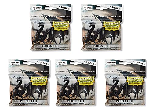 5 Packs Dragon Shield Inner Sleeve Sideloader Smoke Standard Size 100 ct Card Sleeves Value Bundle! - color: Side Loader Smoke