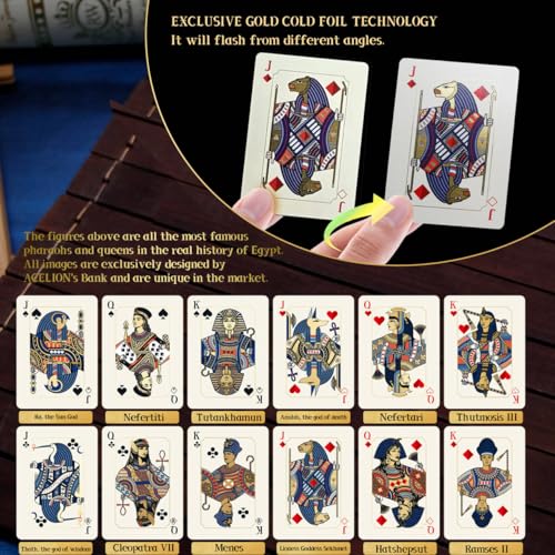 WJPC Ancient Egypt Playing Cards，Gold Cold Foil Playing Cards,Deck of Cards ，Game and Party Gift Giving Poker Cards (Ancient Egypt) - color: Cold Gold