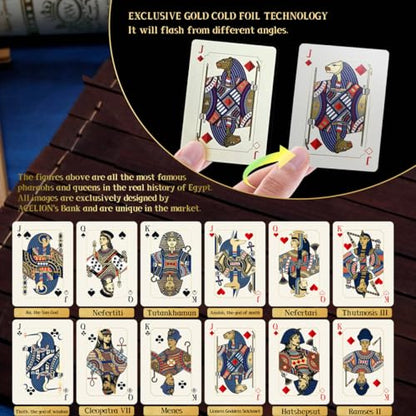 WJPC Ancient Egypt Playing Cards，Gold Cold Foil Playing Cards,Deck of Cards ，Game and Party Gift Giving Poker Cards (Ancient Egypt) - color: Cold Gold