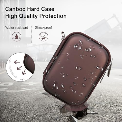 Canboc Hard Case for KODAK PIXPRO FZ55/ FZ45/ FZ43/ FZ53 16MP Digital Camera, Vlogging Camera Bag, Zipper Mesh Pocket fit Cable, SD Card, Brown (Case Only) - color: T-Brown