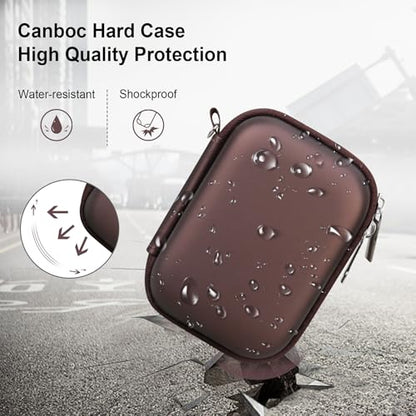 Canboc Hard Case for KODAK PIXPRO FZ55/ FZ45/ FZ43/ FZ53 16MP Digital Camera, Vlogging Camera Bag, Zipper Mesh Pocket fit Cable, SD Card, Brown (Case Only) - color: T-Brown