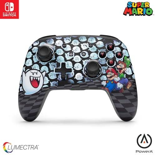 PowerA Enhanced Wireless Controller for Nintendo Switch with Lumectra – Mario Peek-A-Boo, rechargeable battery, motion controls, officially licensed - style: Mario Peek-A-Boo