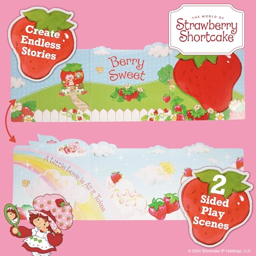 Strawberry Shortcake Puffy Sticker Playset, Cute Puffy Stickers & Double-Sided Play Scene, Sticker Books for Kids, Toddler Activity Book, Kids Activities, Reusable Sticker Book