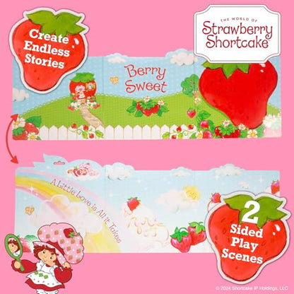Strawberry Shortcake Puffy Sticker Playset, Cute Puffy Stickers & Double-Sided Play Scene, Sticker Books for Kids, Toddler Activity Book, Kids Activities, Reusable Sticker Book