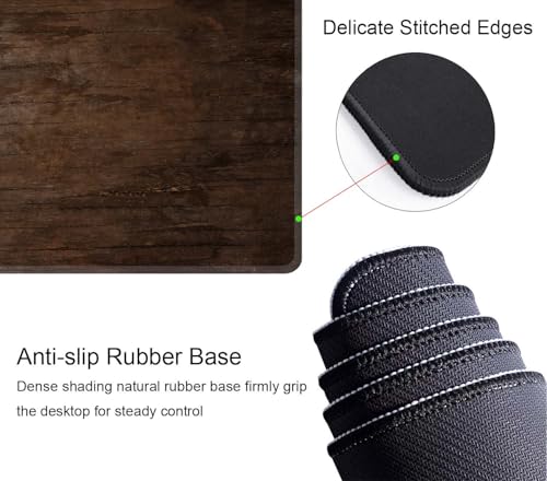 Large Extended Gaming Mouse Pad with Stitched Edges, Non-Slip Waterproof Rubber Base Mouse Pad for Office, Computer, Keyboard, Laptop and Home Desk Pad 31.5 x 11.8 x 0.12 Inch Texture of Bark Wood - color: Texture of Bark Wood