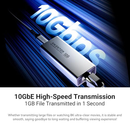 USB C to Ethernet Adapter Plug and Play 10Gb RJ45 Network Card | (Thunderbolt 5/4/3 USB4 Compatible) Aluminum Cooling Case, Fanless Silent, Realtek RTL8159, ~9.7Gb on Windows, ~6Gb on macOS - color: USB C to 10Gb RJ45