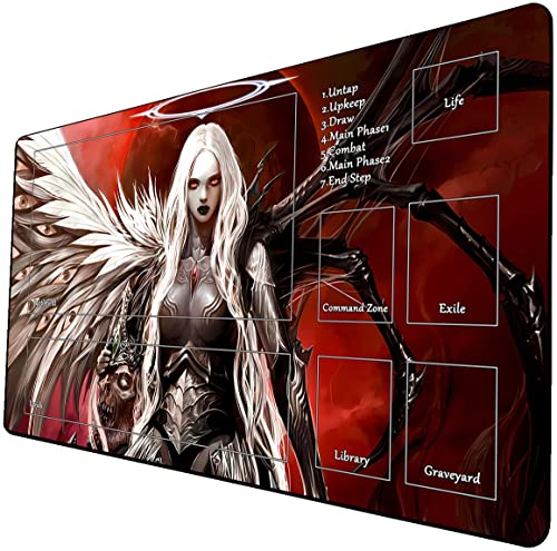 MTG Playmat, Game Play Mat for MTG TCG 24 x 14 inches Trading Card Inked Game Playmats with Storage Bag Smooth Rubber Surface Battle - color: Pattern11 With Zones