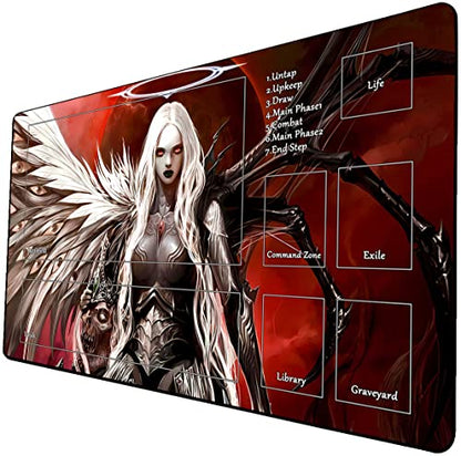MTG Playmat, Game Play Mat for MTG TCG 24 x 14 inches Trading Card Inked Game Playmats with Storage Bag Smooth Rubber Surface Battle - color: Pattern11 With Zones