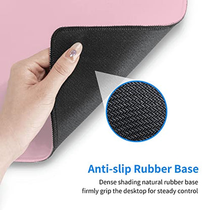 Pink Mouse Pad Extended Large Gaming Mousepad XL Big Long Oversized Desk Mat Stitched Edges 31.5 X 11.8 Inch for Home Office - color: Black5