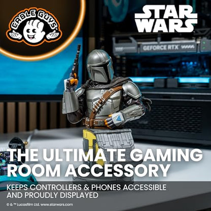 Cableguys The Mandalorian Bounty Hunter Controller Holder & Phone Stand - Gaming Setup Accessories for Desk and Game Room, Stand Compatible with Xbox, PlayStation & Most Standard Game Controllers