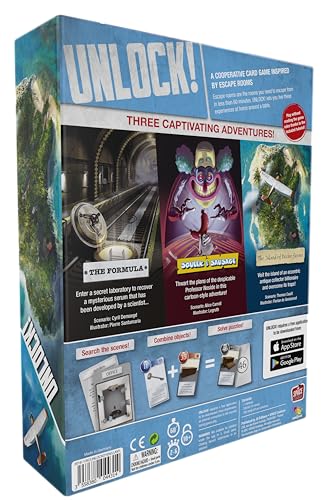 UNLOCK! Escape Adventures Card Game - Escape Room-Inspired Cooperative Adventure, Fun Family Game for Kids and Adults, Ages 10+, 1-6 Players, 1 Hour Playtime, Made by Space Cowboys