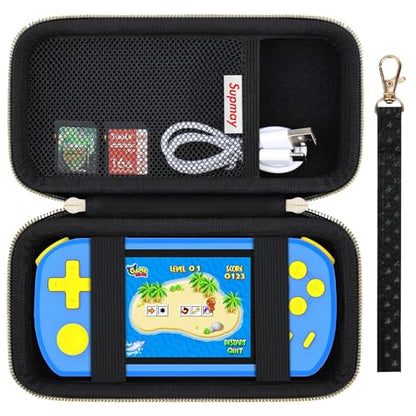 Supmay Carrying Case Compatible with CCTU / TEBIYOU Kids Handheld Games Preloaded 218 Retro Video Games, Portable Gaming Electronic Toys Storage Holder Travel Bag with Mesh Pocket, Black(Star) - color: Black Star
