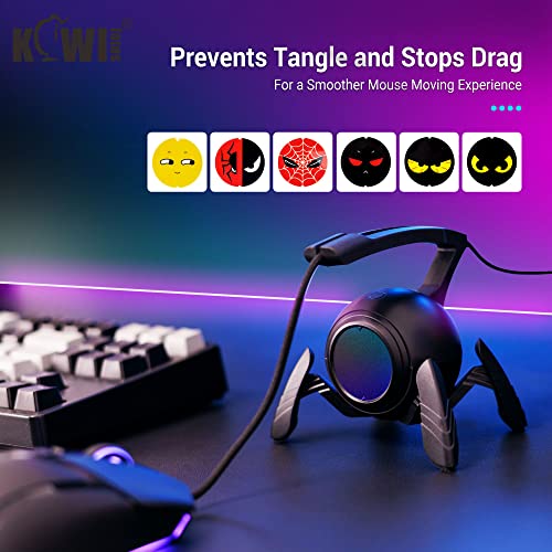 KIWIFOTOS Mouse Bungee Spider Gaming Mouse Bungee Cable Holder Mouse Cord Holder Gaming Mouse Accessory (Sticker Style)