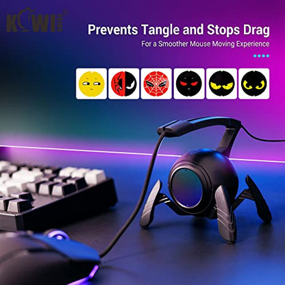KIWIFOTOS Mouse Bungee Spider Gaming Mouse Bungee Cable Holder Mouse Cord Holder Gaming Mouse Accessory (Sticker Style)