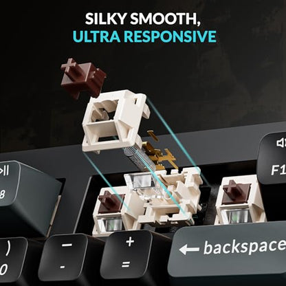 Keychron Q5 Ultra 8K Polling Rate Wireless Custom Mechanical Keyboard | 2.4 GHz & Bluetooth ZMK Launcher, 660Hr Battery Aluminum Body with Hot-swappable Brown Switches for Mac Windows Linux - Black - color: Brown Switch