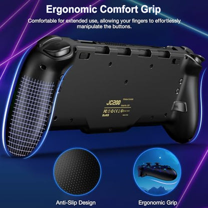 NealGamefy Switch Controllers,Wireless Switch Pro Controller for Nintendo Switch/OLED Controller,Upgrade Full-Size Ergonomic One Piece Handheld Controller with Programmable,TURBO,Vibration - color: Black-stars