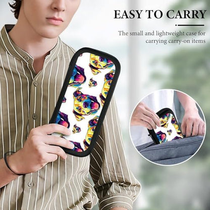 PPIKTC Carrying Case Compatible with Nintendo Switch, Travel Storage Holder Bag with 15 Game Cartridges, Watercolor Dog - color: Design (337)