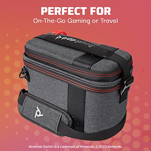 PDP Pull-N-Go 2-in-1 Travel Case & Accessory Storage for Nintendo Switch | Licensed for Nintendo Switch, Removable Compartments, Hard-Shell Design, Removable Slim Travel Case, Elite Edition Grey - style: Pull-n-go