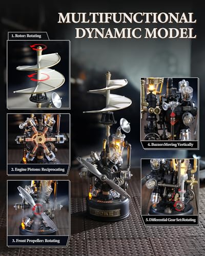 ROKR 3D Puzzle for Adults - Leonardo da Vinci's Helicopter Mechanical Model Kits (CGL01), DIY Plastic Metal Building Set, Industrial City Craft Gifts for Hobbyists