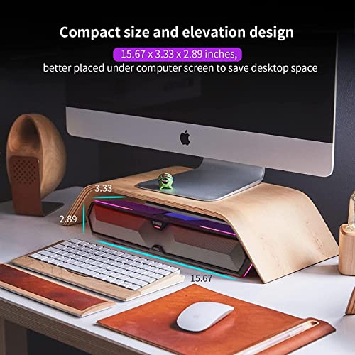 Edifier MG300 Computer Sound Bar: Loud Speakers with Deep Bass - Switch RGB Built-in Microphone for Gaming Speakers Wireless Bluetooth 5.3 & USB Adapter PC Sound Bar for Desktop