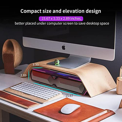Edifier MG300 Computer Sound Bar: Loud Speakers with Deep Bass - Switch RGB Built-in Microphone for Gaming Speakers Wireless Bluetooth 5.3 & USB Adapter PC Sound Bar for Desktop
