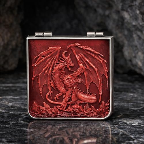7-in-1 Metal Spinner DND Dice Set subitable for Dungeons & Dragons – Pocket Flip Rotating Dice with D4 D6 D8 D10 D12 D20 D% – Gaming Accessory with Magnetic Iron Box（Red） - color: Red