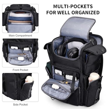 WITZMAN Travel Backpack for Men Carry-on Laptop Backpack | Nylon Luggage Bag Fits 16 Inch for Airline Approved, Multi Pocket, For Traveling,Casual,Commuting, B744 Black - color: Upgrade Black